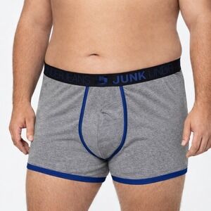 JUNK UNDERJEANS Royal Vibe Boxer Briefs Grey Blue Trim Mens 3XL/XXXL (38-40) NWT